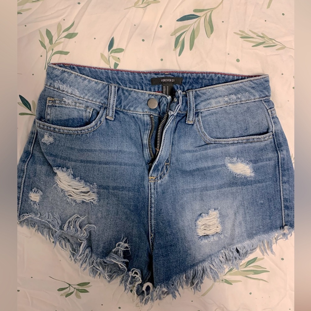 High waisted jean shorts. Size medium.